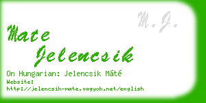 mate jelencsik business card